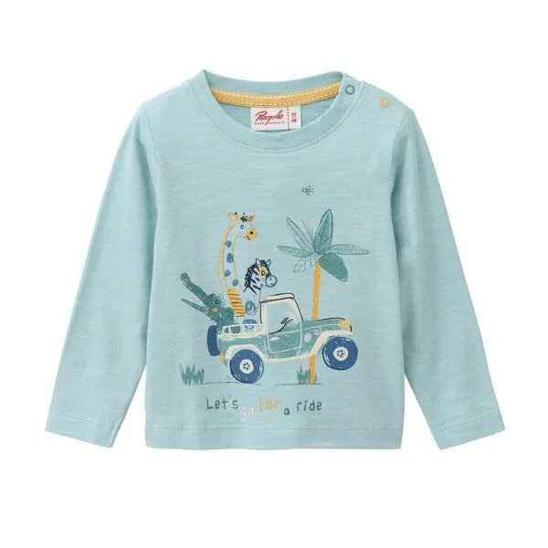 People Wear Organic People Wear Organic Langarmshirt mit Aufdruck, Mintgrün, – Produktbild 1 von 2