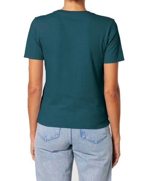 YTWOO YTWOO Bio Damen T-Shirt, enganliegend aus Bio-Baumwolle, Türkis, – Produktbild 3 von 4
