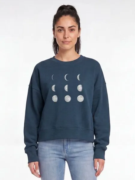 watapparel watapparel Sweatshirt Frauen Moonphases, Deep teal, – Produktbild 2 von 2