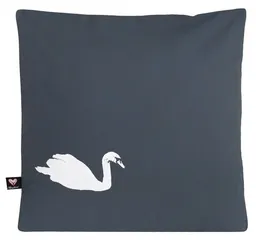 Hirschkind Hirschkind Bio-Kissenbezug 'Schwan' dunkelgrau 40x40cm – Produktbild 1 von 1