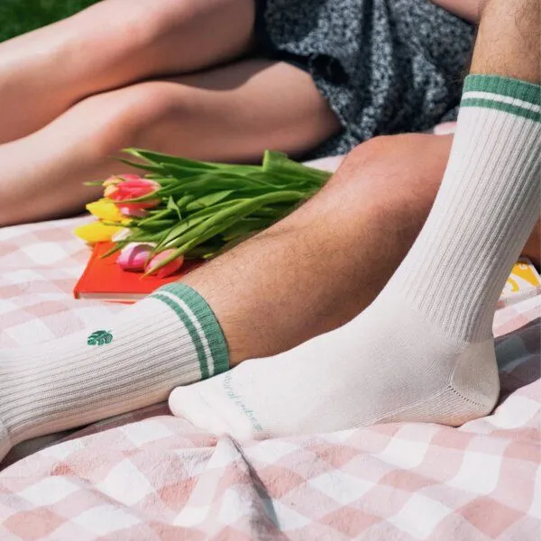 Natural Vibes Natural Vibes Monstera Socken | Bio GOTS | Naturweiße Tennissocken | Pflanzen | Herren Damen Socken | Unisex – Produktbild 4 von 4