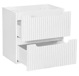 Lomadox Unterschrank NEWPORT-56-WHITE Waschtischunterschrank, weiß mit gerillter Front, ca. 60/57/39cm – Produktbild 1 von 1