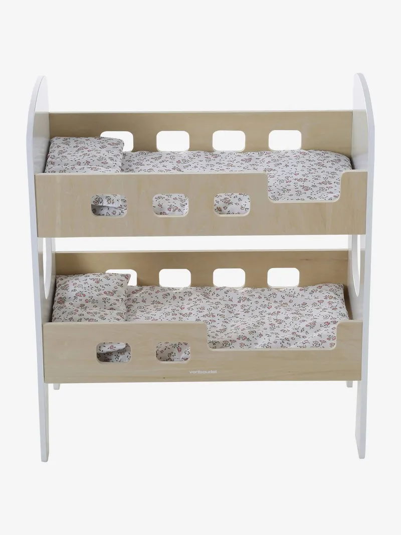 Vertbaudet Vertbaudet Puppenbett Etagenbett aus Holz FSC® mit Bettwäsche Träumerei, Weiß, – Produktbild 1 von 4