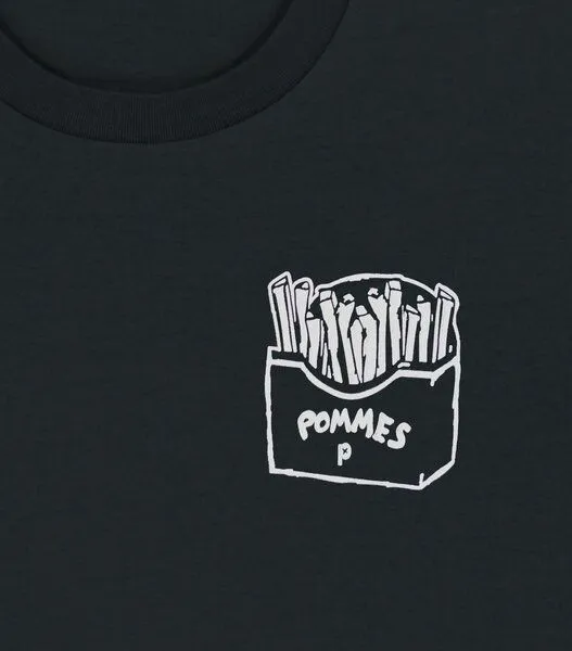 päfjes päfjes Pommes / Honigdachs mag Pommes Frittes - Fair Wear Unisex Männer Bio T-Shirt, Schwarz, – Produktbild 2 von 4