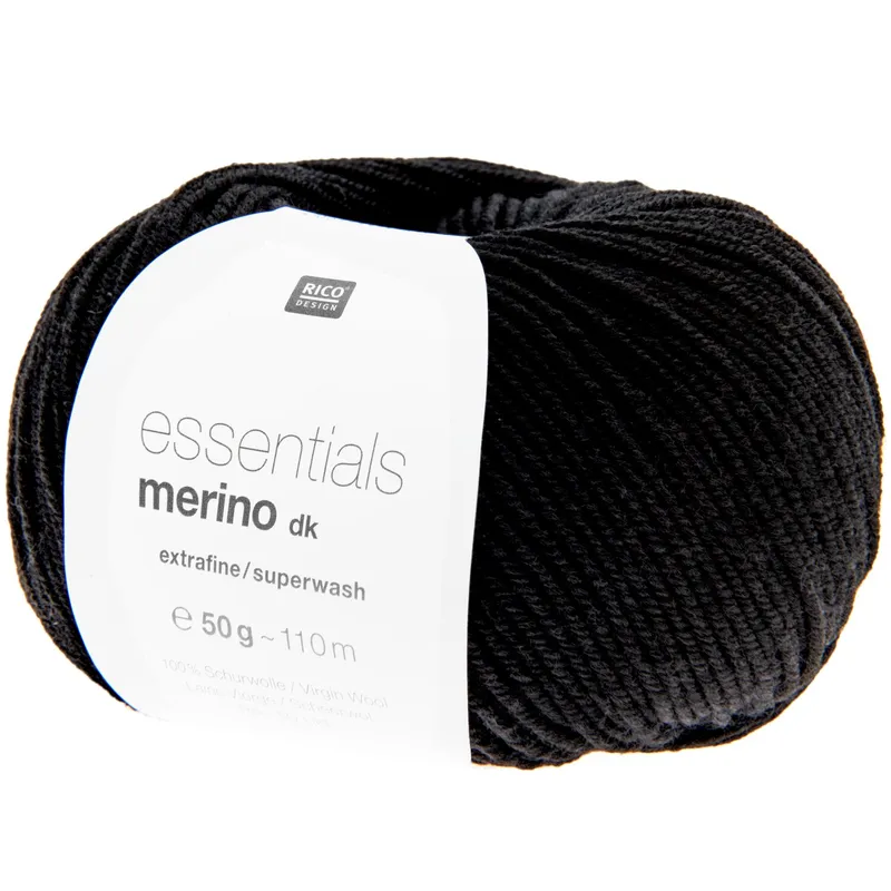 Rico Design Rico Design Essentials Merino dk Schwarz, Schwarz, – Produktbild 1 von 1