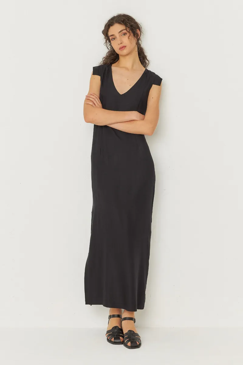 SKFK SKFK Damen vegan Kleid Ira Schwarz, Schwarz, – Produktbild 1 von 2