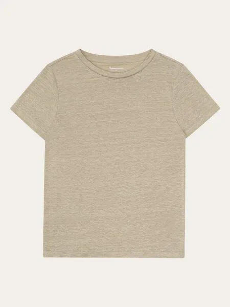 KnowledgeCotton Apparel KnowledgeCotton Apparel Regular Damen T-Shirt aus Bio-Leinen, Twill (beige), – Produktbild 3 von 3