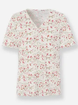 Witt Kurzarmshirt ecru-hellrosé-gemustert – Produktbild 1 von 1