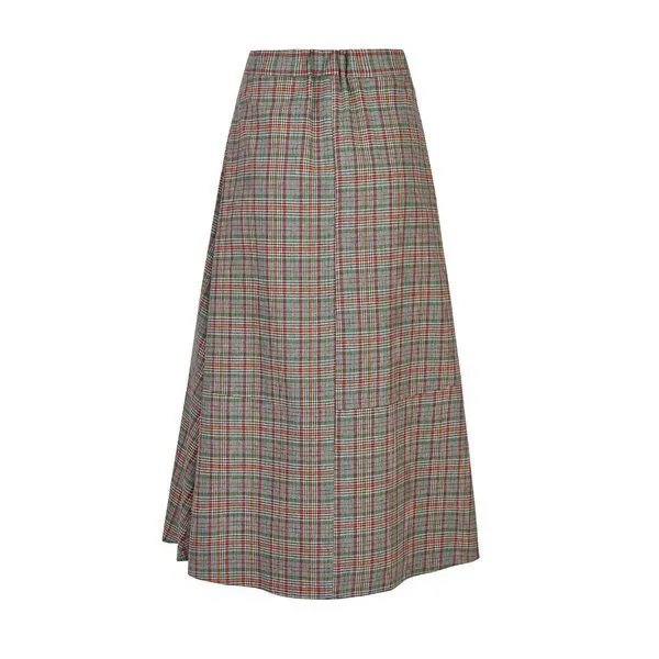 Addition Sustainable Apparel Addition Sustainable Apparel Powerful Skirt, Midi-Rock aus Bio-Baumwolle, Multi checke (grey), – Produktbild 1 von 1
