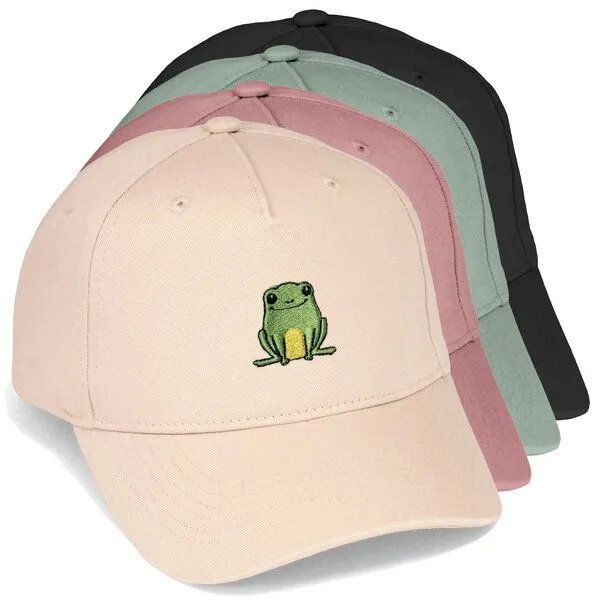 LIGARTI Bestickte Cap – Nils der Frosch – LIGARTI Tiermanufaktur, Altrosa, – Produktbild 2 von 4