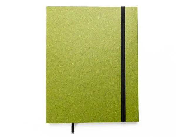 tyyp tyyp Notizbuch A5 Schweizer Broschur – 100% Recyclingpapier, Limette-grün, – Produktbild 4 von 4