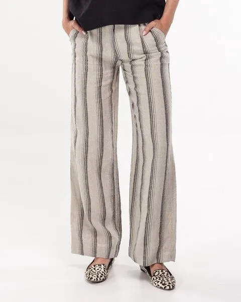 Alma & Lovis Alma & Lovis Streifenhose aus französischen Leinen | Linen Stripe Pants, Linen (natur), – Produktbild 2 von 2