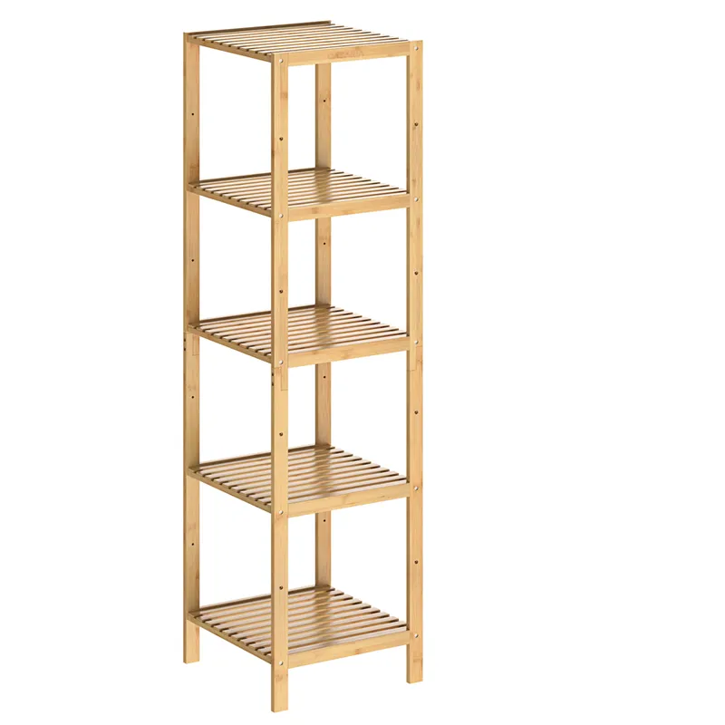 Casaria® Standregal Bambus 140x33x33cm, Braun, – Produktbild 2 von 2