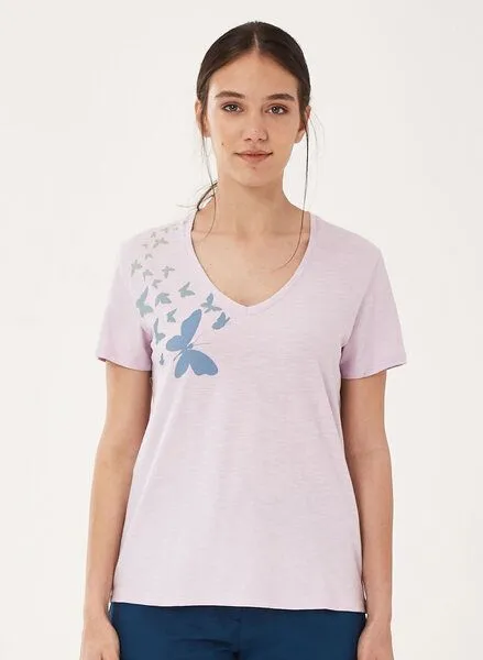 ORGANICATION ORGANICATION T-Shirt aus Bio-Baumwolle mit Schmetterling-Print, Lavender, – Produktbild 1 von 4