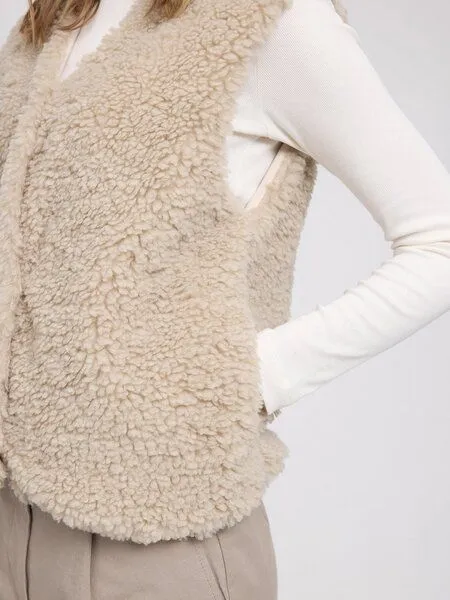 Mazine Mazine Damen Faux-Fur Weste, Natural (weiß), – Produktbild 2 von 4