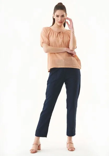 ORGANICATION ORGANICATION Bluse aus Bio-Baumwoll-Voile, Natur(indian tan), – Produktbild 2 von 4