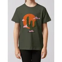 watabout.kids watabout.kids T-Shirt Kinder Kaktus im Sonnenuntergang, Khaki, – Produktbild 1 von 1