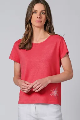 HempAge Hempage Damen vegan T-Shirt Aus Hanf Mit Magnolien Print Rosa – Produktbild 1 von 1