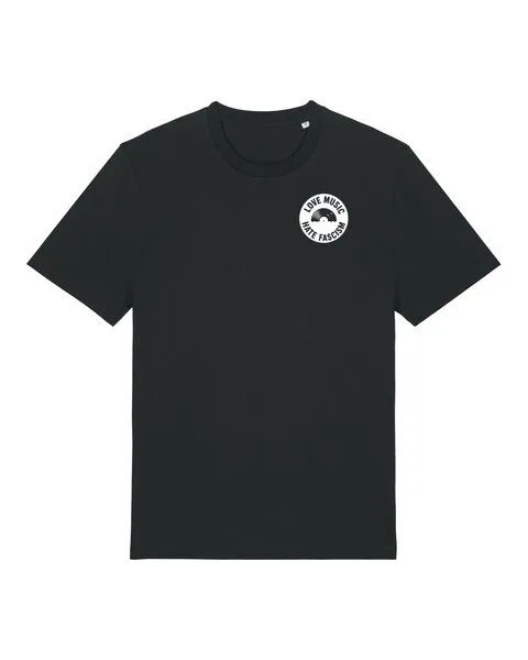 ilovemixtapes ilovemixtapes Love Music – Hate Fascism T-Shirt mit Schallplatte | Unisex I Gegen Rechts, Schwarz, – Produktbild 1 von 1