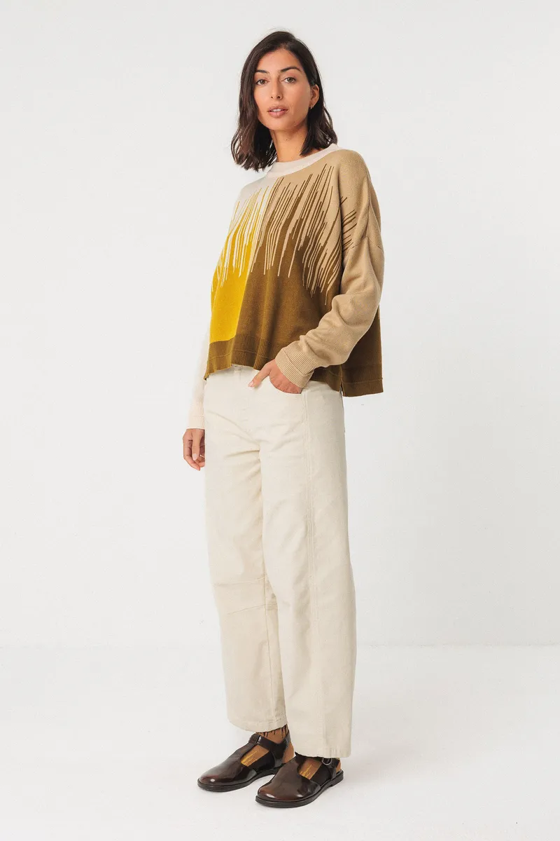SKFK SKFK Damen vegan Strickpullover Ismene Mehrfarbig, Beige, – Produktbild 2 von 2