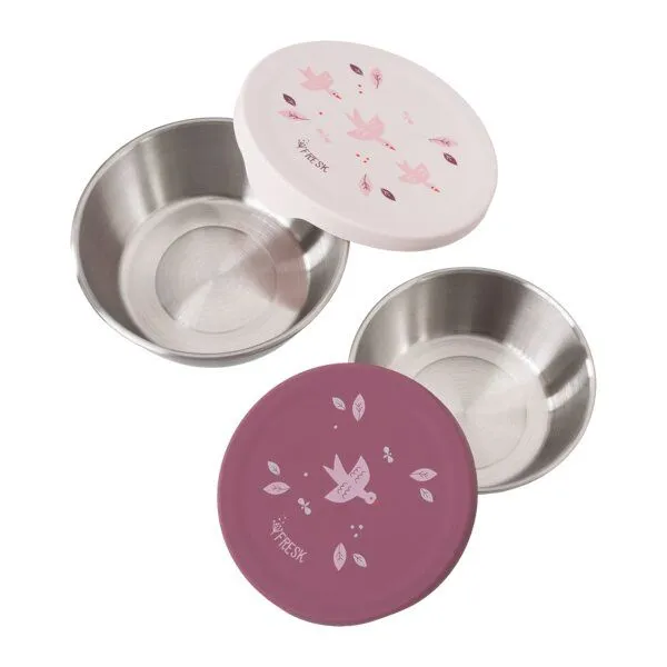 Fresk Snackbox-Set für Kinder – 2 Edelstahldosen mit Silikondeckel, Swallow, – Produktbild 2 von 2