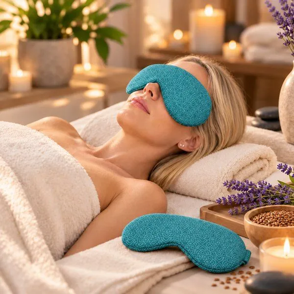 Yosana Yosana Augenkissen mit Lavendel & Leinsamen Füllung, Petrol, – Produktbild 7 von 8
