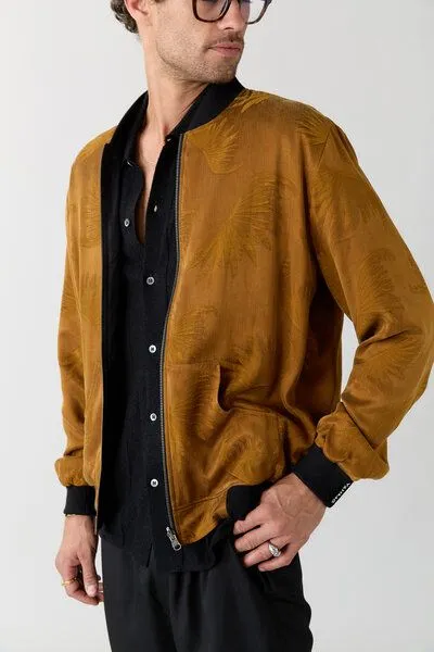 Yahmo Yahmo Cupro/Tencel Laslo Wendejacke, Sandalwood/black (braun), – Produktbild 2 von 4