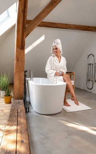 Pamukia Pamukia Badematte 50 × 80 cm aus GOTS-zertifizierter Bio-Baumwolle – Essence, Weiß, – Produktbild 5 von 5