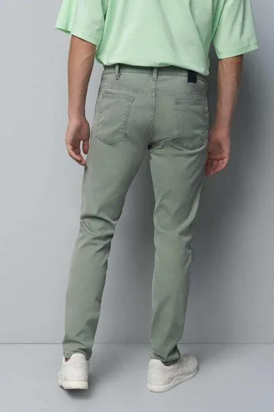 M 5 BY MEYER M 5 BY MEYER Baumwolle-Tencel Microstruktur Five Pocket, Grün (salbei), – Produktbild 4 von 5
