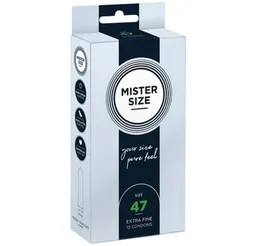 MISTER SIZE Kondome Mister Size «47» Maßkondome - schlank & sportlich Packung mit, 10 St., Kondome in, vegan, extra dünn & extra fein, das passende Kondom in Ihrer Größe – Produktbild 1 von 1