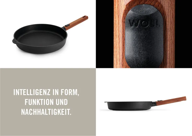 Woll Woll Bratpfanne MADE IN GERMANY - Eco Logic QXR Guss-Flachpfanne, Aluminiumguss (1-tlg), Diamond-QXR - Beschichtung, Schwarz, – Produktbild 2 von 5
