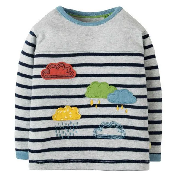 Frugi Frugi Langarm-Shirt Regenwolken in grau gestreift – Produktbild 1 von 2