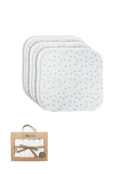 bistyle bistyle 6er-Pack-Baumwolle-Mundtücher - 20x20cm - zertifiziert – Bio Baumwolle, Ecru blau, – Produktbild 2 von 3