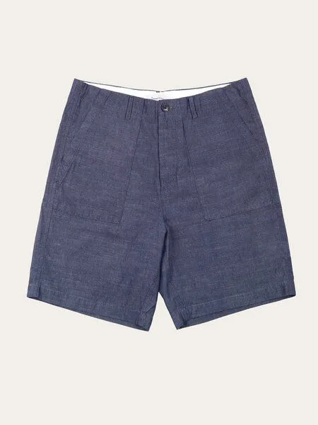 KnowledgeCotton Apparel KnowledgeCotton Apparel Flint wide slub yarn short - night sky, Blau (night sky), – Produktbild 3 von 3