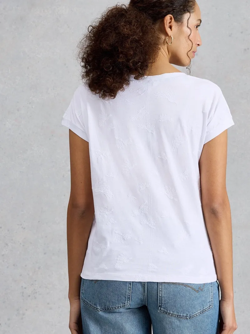 White Stuff Besticktes T-Shirt Nelly - 42, Reines weiß, – Produktbild 4 von 4