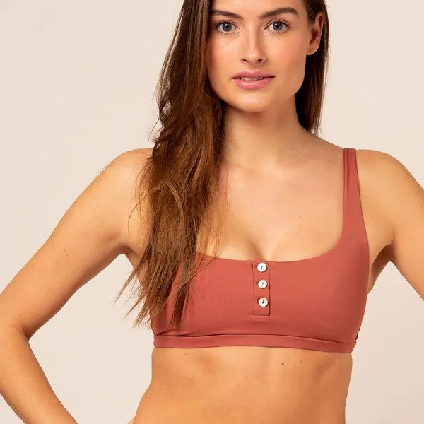 Woodlike Ocean Woodlike Ocean Pearl Button Top - Uni, Braun (mocca), – Produktbild 2 von 4