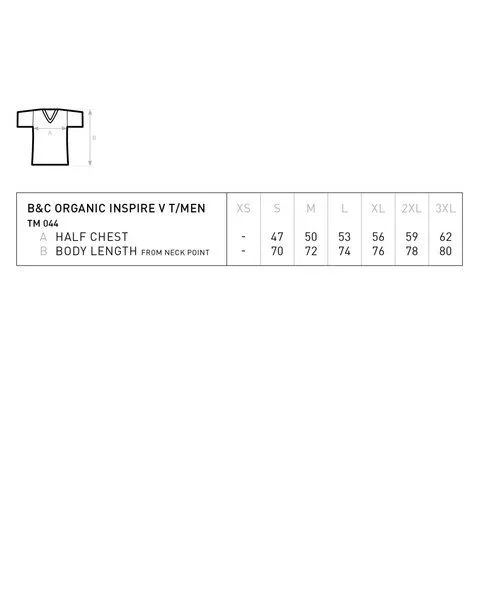 B&C Collection B&C Collection Inspire T-Shirt Herren V-Ausschnitt 140 gr /m² bis Größe 3XL, Hellgrau, – Produktbild 1 von 3
