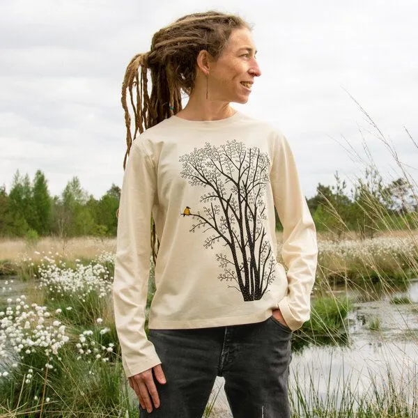 Cmig Cmig Erle mit Elster Langarmshirt, Natural raw (weiss), – Produktbild 1 von 4