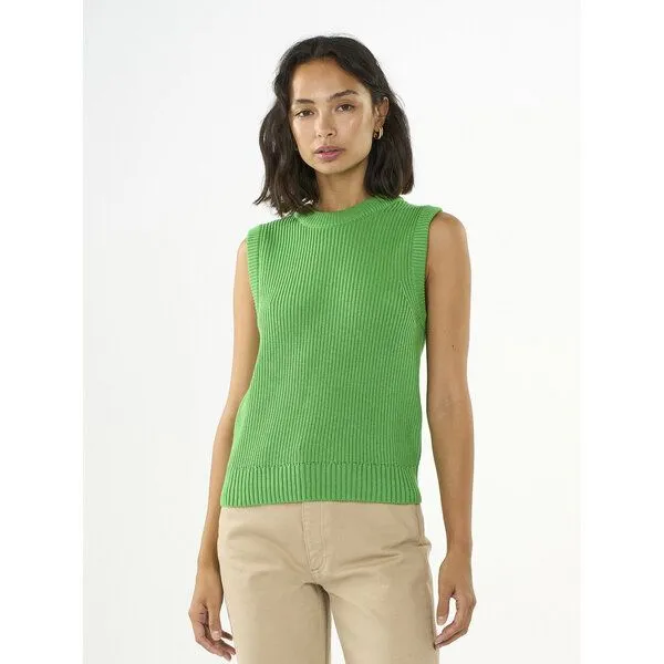 KnowledgeCotton Apparel KnowledgeCotton Apparel Strick-Pullunder aus Bio-Baumwolle und Modal, Grün (vibrant green), – Produktbild 1 von 4