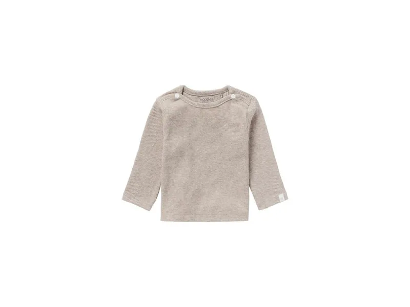 Noppies Langarmshirt Natal taupe melange rip Gr. 62, Natur, braun, – Produktbild 1 von 2
