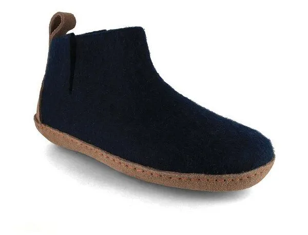 WoolFit WoolFit Yeti Filzboots hohe Hausschuhe mit Ledersohle, handgefilzt aus 100% Wolle, Graphit, – Produktbild 2 von 4