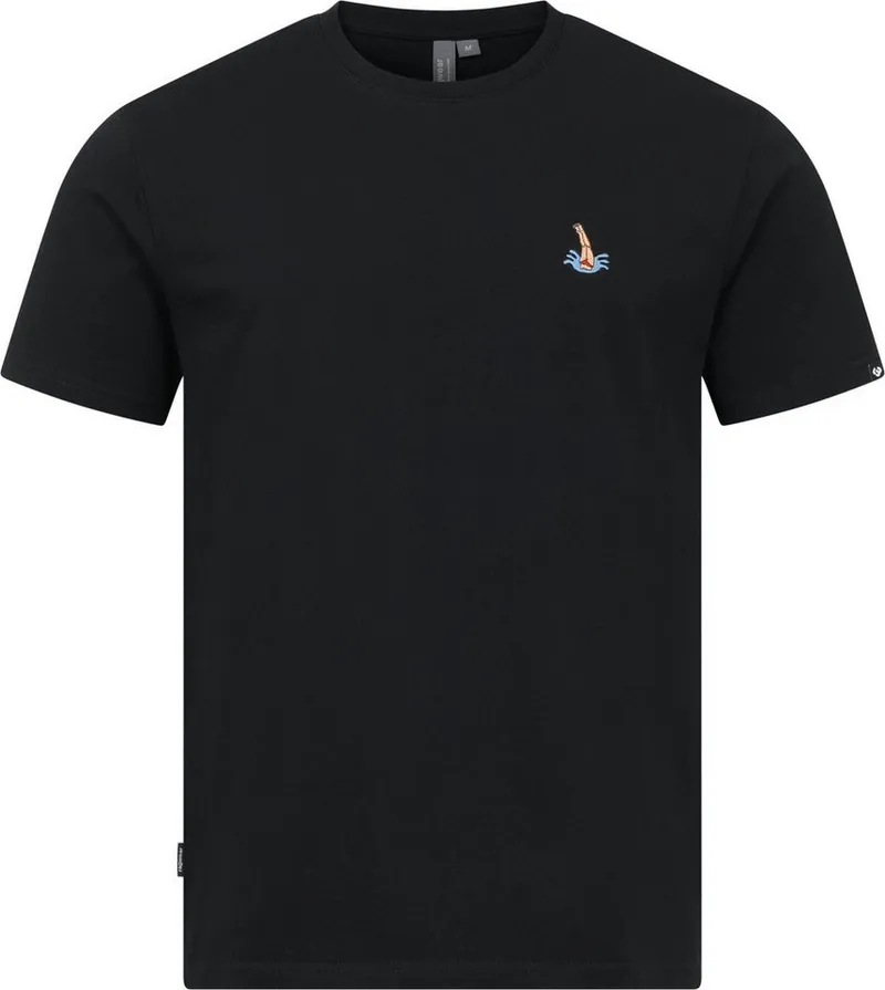 ragwear ragwear T-Shirt Samms A Gots YOUMODO Kurzärmliges Shirt mit Schwimmer-Stickerei, Schwarz, – Produktbild 1 von 4