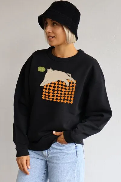 Kultgut Kultgut Artdesign - Biofair- Boxi -Sweater /peut-être, Schwarz (nightblack), – Produktbild 2 von 4