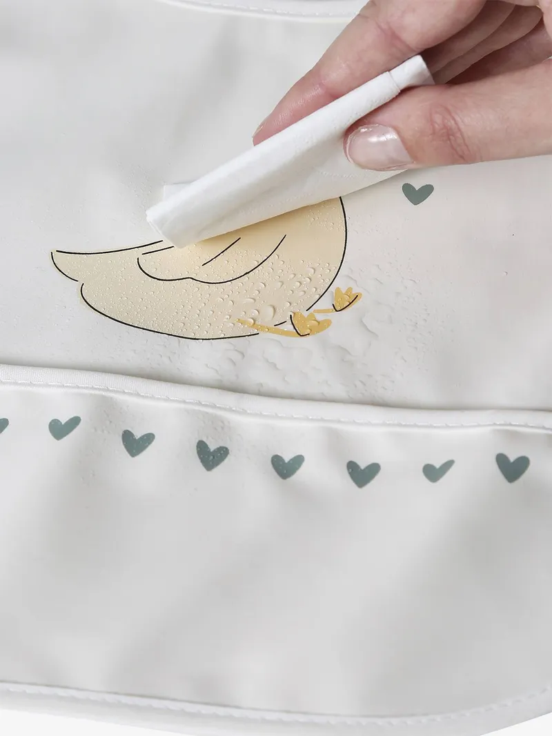Vertbaudet Baby Lätzchen mit Auffangtasche, Weiß, – Produktbild 3 von 4