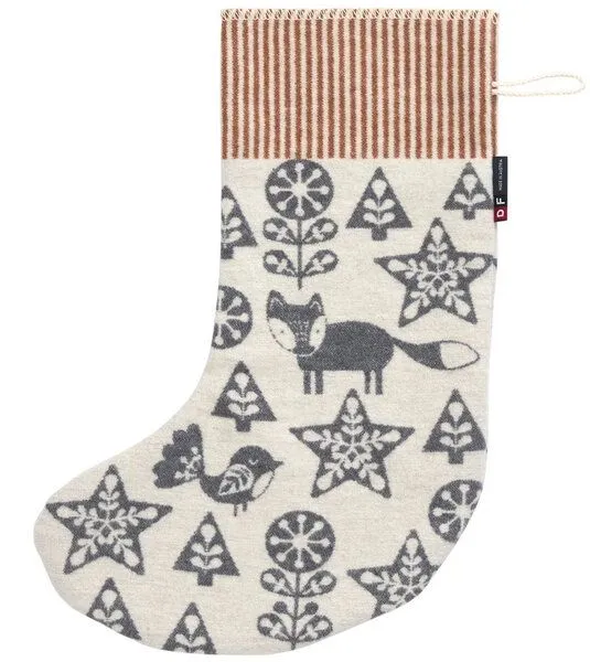 david fussenegger david fussenegger SILVRETTA Weihnachtsstiefel “Folklore” 20 x 45 cm aus Recyclingbaumwolle, Grau, – Produktbild 1 von 4