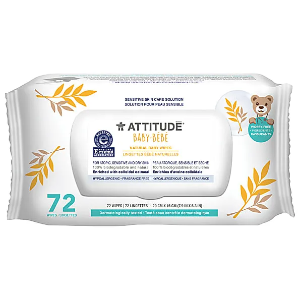 Attitude Attitude Oatmeal sensitive natural baby care - Wipes – Produktbild 1 von 2