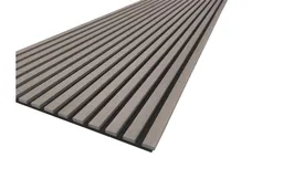 woodstore24 woodstore24 Akustikpaneele, schallabsorbierend, Bambus geölt, grau, auf schwarzem Filz, 18 x 605 mm in der Länge 2,7 m – Produktbild 1 von 1