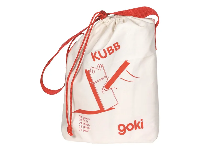 Goki goki Wikingerspiel Kubb aus Buchenholz, klein 21-teilig im Baumwollbeutel, Natur, – Produktbild 2 von 2
