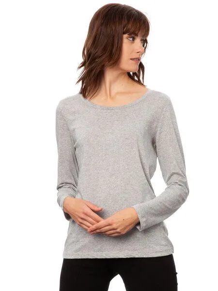 FellHerz FellHerz Damen Longsleeve, Hellgrau, – Produktbild 1 von 4