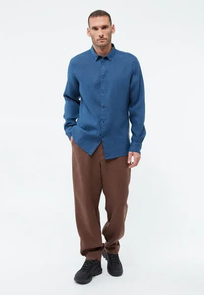 Givn Berlin Givn Berlin Langarm-Hemd Kent, Blazing blue linen, – Produktbild 3 von 4